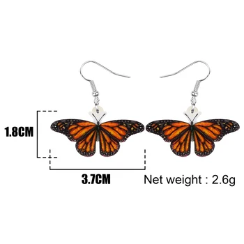 Newei Akrila Monarch Butterfly Auskari Cute Dzīvnieku, Kukaiņu Vilināt Kritums Rotaslietas Sievietēm, Meitenēm Loever Jaunums Dāvanu Piederumi Attēls 0