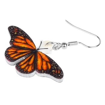 Newei Akrila Monarch Butterfly Auskari Cute Dzīvnieku, Kukaiņu Vilināt Kritums Rotaslietas Sievietēm, Meitenēm Loever Jaunums Dāvanu Piederumi Attēls 2