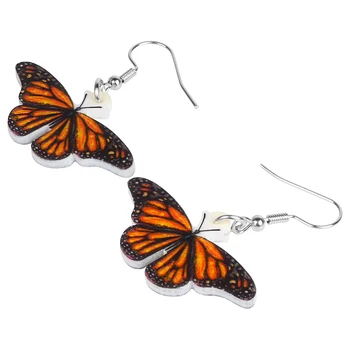 Newei Akrila Monarch Butterfly Auskari Cute Dzīvnieku, Kukaiņu Vilināt Kritums Rotaslietas Sievietēm, Meitenēm Loever Jaunums Dāvanu Piederumi Attēls 3