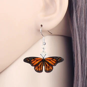 Newei Akrila Monarch Butterfly Auskari Cute Dzīvnieku, Kukaiņu Vilināt Kritums Rotaslietas Sievietēm, Meitenēm Loever Jaunums Dāvanu Piederumi Attēls 4