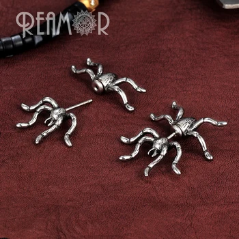 REAMOR Punk Rock 3D Spider Stud Auskari Sievietēm, Vīriešiem, Nerūsējošā tērauda Dzīvnieku Pīrsings, Auskaru Unikālas Rotaslietas 3 Pārī Attēls 0