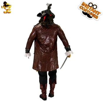 DSPLAY Cosplay Jaunā Luksusa Pirātu Kostīmu Vīriešu Pirātu Cepure, Krekls Skaists Halloween Vienādu Kodu Jostas Daļas Vīriešiem Komplekti Attēls 1