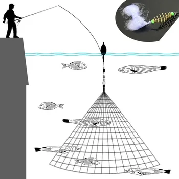 Ziemas Ledus Zvejas tīkls Murds Acs Gaismas lodītes Ieskaita Zivju neto Risināt Dizaina Vara Sekls Lietie Žaunu Tīklus, Zvejas Slazdi Attēls 0