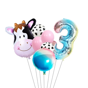 Govs Balonus Uzstādīt 32Inch Digitālo Balonu Saimniecības Govs Tēmu Dzimšanas dienas svinības Apdare Papīra Banner Baby Duša, Mājas Dekoru Piederumi