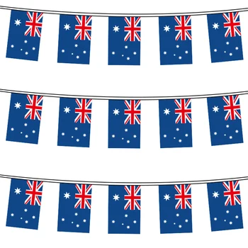 Aerlxemrbrae 20pcs/daudz Austrālija stērste karogi 14x21cm Vimpelis Austrālija String Banner Stērstes Festivāls Puses Brīvdienās Attēls 0