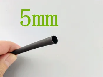 1 Metra/partija, 2:1 Melnās 5mm Diametra Siltuma Sarukt