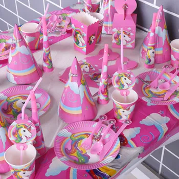 Roku darbs Rozā Vienradzis Puse Cupcake Apdare, dzimšanas dienas svinības rotājumus bērniem, bērnu duša Puse, un Festivāls DIY Apdare
