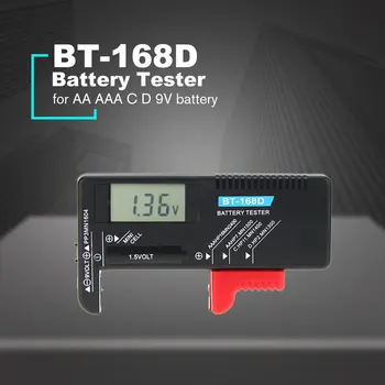 Digitālā Akumulatoru Testeris Detektoru Spēju Diagnostikas Rīks Volt Pārbaudītāju AAA AA D 9V 1,5 V Pogu Šūnu Akumulatoru BT-168D Attēls 0