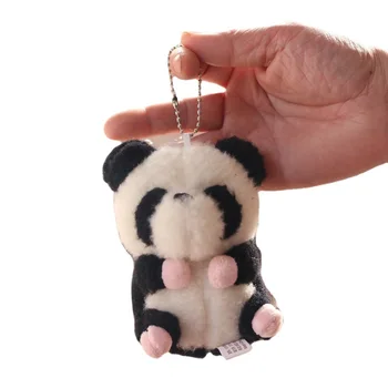 12cm Cute Pet Keychain, Lodīšu Panda Kāmis Plīša Rotaļlietas Meitene Pūkains Ilgi Ausis Bunny Lelle Pūce Teļu Skolas Soma Kulons Bērniem Dāvanu Attēls 3