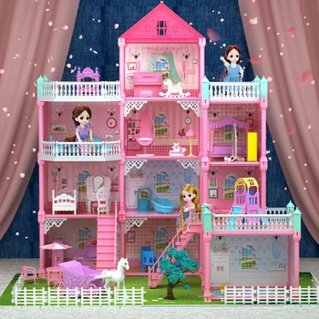 Lielajā Mājā Diy Namiņš Bērniem Barbie House Gulta Dīvāns Galda Leļļu Mēbeles Miniatūra Leļļu Nams Ziemassvētku Dāvanas Bērniem Rotaļlietas