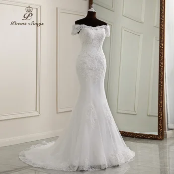 Elegants kleitas sievietēm kāzu kleita sirēna kāzu kleitas laulību balta kleita vestidos de novia Līgava kleitas Attēls 2