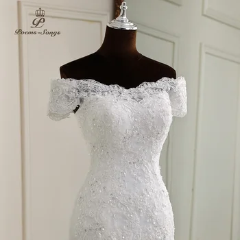 Elegants kleitas sievietēm kāzu kleita sirēna kāzu kleitas laulību balta kleita vestidos de novia Līgava kleitas Attēls 4