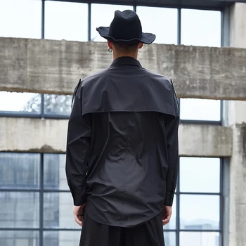 Vīrieši Vintage Modes Garām Piedurknēm Ikdienas Krekls Vīriešu Japāna Streetwear Hip Hop Gothic Zaudēt Ilgi Stila Krekls