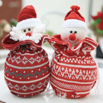 Jaunas radošas austi 3D Ziemassvētku ābolu maiss Ziemassvētku dāvanu maisā, sniegavīrs, Tēvs Ziemassvētku, alnis, lācis Ziemassvētku konfektes soma
