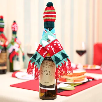 Ir 2021. Ziemassvētku Rotājumi Mājās Ziemassvētku Rotājumi Santa Claus Pudeļu Kopumu, sarkanvīna, Šampanieša Pudele, Soma Dāvanu Navidad Dekori