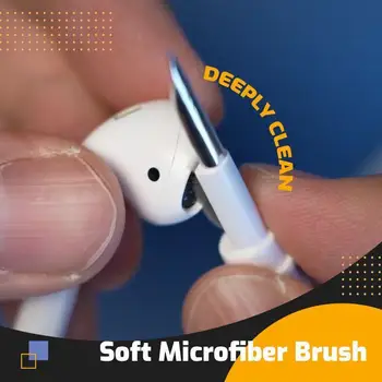 Bluetooth Earbuds Tīrīšanas Pildspalvu Bezvadu Austiņas Tīrīšanas Pildspalvu Microfiber Suku Earbuds Tīrīšanas Pen Tīrīšanas Suku Komplektu Noliktavā