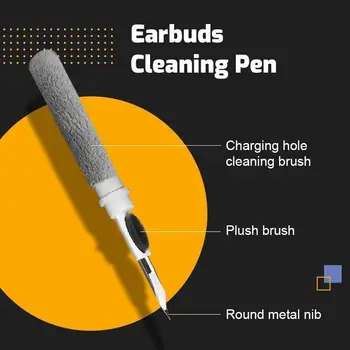 Bluetooth Earbuds Tīrīšanas Pildspalvu Bezvadu Austiņas Tīrīšanas Pildspalvu Microfiber Suku Earbuds Tīrīšanas Pen Tīrīšanas Suku Komplektu Noliktavā Attēls 5