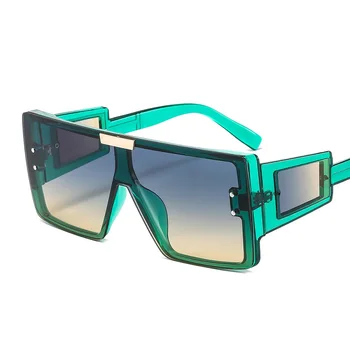 Ir 2021. Jaunu Modes Kvadrātveida Vairogu Saulesbrilles Sievietēm, Vīriešiem Slīpums Krāsains Rāmis Lēca Zīmola Dizainere Luxury Vintage Saule Glasse UV400