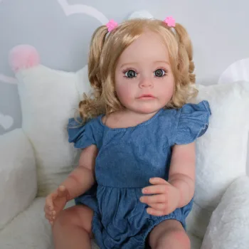 Bebes 55CM Atdzimis Toddler Meitene SueSue Pilna Ķermeņa Ūdensizturīgs Silikona Bathy Rotaļlietu Puses-Sīki Krāsas ar 3D izskatās Redzamas Vēnas Attēls 5