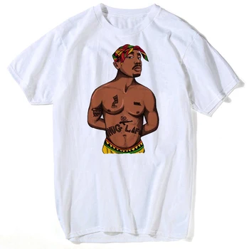 2022 Vīriešu Drukāt Tupac 2pac T-krekls ar Īsām Piedurknēm O-veida Kakla Balts T Hip Hop Laupījums Harajuku Streetwear T Krekls