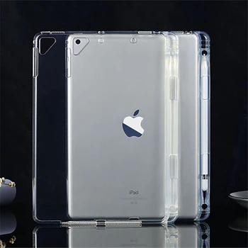 Būtiska iPad Mini Gaisa Pro 1 2 3 4 5 6 7 8 7.9 9.7 10.2 10.5 11 5 6 7 Paaudzes gadījumā ar Zīmuļa Turētāju Mīksta Silikona Apvalks