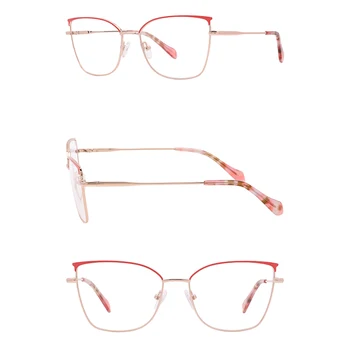 SASAMIA Kaķu Acu Brilles Rāmis Metāla ar Ziedu Templis Zīmola Dizaina Sieviete Brilles Rāmis Lasīšanas Brilles Tuvredzība, Optiskās Brilles