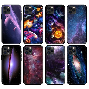 Melns tpu case for iphone 5, 5s se 6s 6 7 8 plus x 10 vāciņš iphone XR XS 11 pro MAX gadījumā Starpzvaigžņu Violeta Space Star Attēls 3