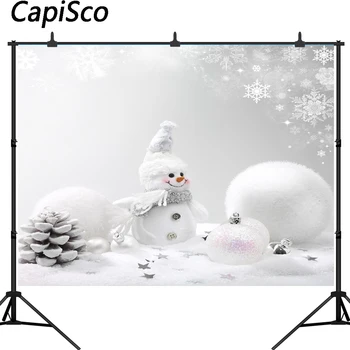 Capisco Ziemas fona sniegavīrs sniega cute kazlēnu ir fona fotogrāfija backdrops ziemassvētku dekorācijas, Ziemassvētku bumbiņas Attēls 4