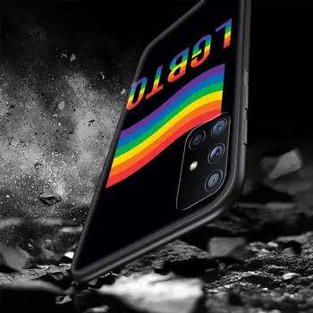 Geju Lesbiešu LGBT Varavīksnes Lepnums Tālrunis Case for Samsung Galaxy A21s A12 A51 A52s A03s A10 A20 A30 A40 A50 A70 A90 5G Melns Segt Attēls 0