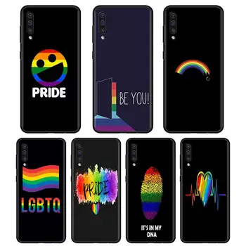 Geju Lesbiešu LGBT Varavīksnes Lepnums Tālrunis Case for Samsung Galaxy A21s A12 A51 A52s A03s A10 A20 A30 A40 A50 A70 A90 5G Melns Segt Attēls 2