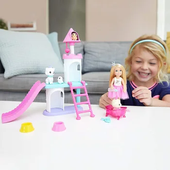 Barbie Chelsea Princese Piedzīvojumu Lelli Un Playset Accessoriel Rotaļlietas Modeļa Bonecas Modes Rotaļlietas Dzimšanas dienas Dāvanu GML73 Attēls 0