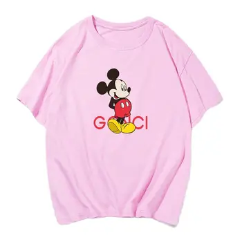Disney Mickey Mouse T-krekls Zaudēt Lielu Izmēru Tīras Kokvilnas Harajuku Pusi Piedurknēm Karikatūra Lielgabarīta Vīriešu un Sieviešu Apģērbu Attēls 0