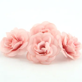 50 Gab. Mini 4.5 cm Mākslīgās Zīda Rožu Ziedu Galvas DIY Scrapbooking Ziedu Roku Skūpstīt Bumbu Amatniecības Kāzu Dekoratīvie