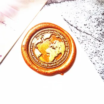 Pasaules ceļojumu kartes zīmogs vadītājs Retro Koka Spiedogu, Aizzīmogošanas Vaska Zīmogs Zīmogs Kāzu Dekoratīvās blīvējuma Zīmogu vasks plombas