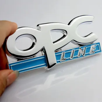 Auto-stils 3D Metāla OPC LINE Emblēmu Automobiļa Sānu Spārnos Asti Nozīmīti, Uzlīmi, lai OPEL Zafira b Corsa d Zīmotnes, Mokka Regal auto vāciņu